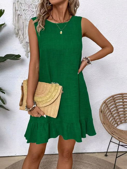 ruffled-hem-round-neck-sleeveless-dress OhSoStyled at Sophia's Style-3